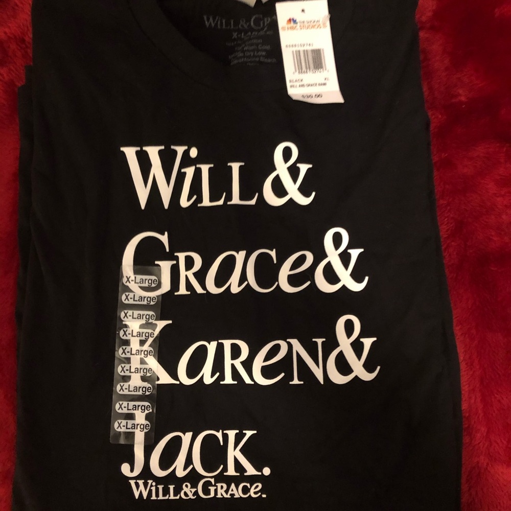 Will and grace black t shirt - XL